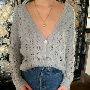 Bluish grey confetti cardigan